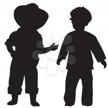 Royalty Free Clipart Image of Two Small Boys