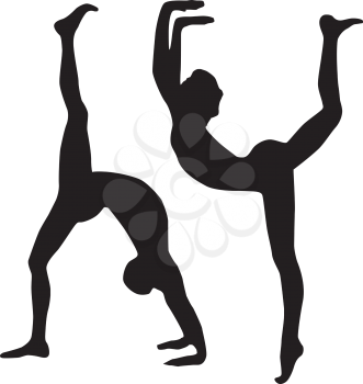 Royalty Free Clipart Image of People Stretching