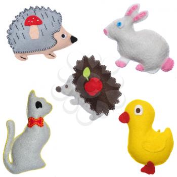 Bunnies, hedgehogs, cat and duckling - kids toys