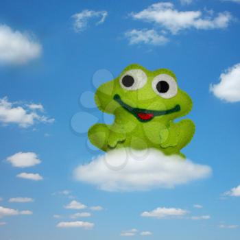 Frog perched on a cloud - kids toys