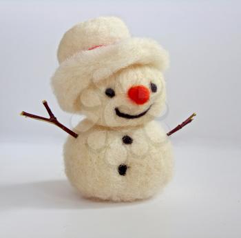 Snowman - handmade needle felted wool