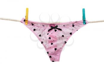 Royalty Free Photo of a Pair of Underwear on a Clothesline
