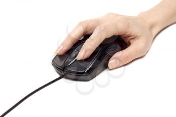 Royalty Free Photo of a Person Using a Computer Mouse