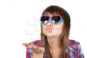 Royalty Free Photo of a Girl Blowing a Kiss