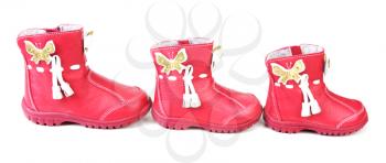 Royalty Free Photo of Red Leather Infant Boots