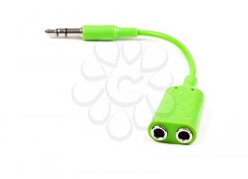 Royalty Free Photo of a Green Audio Splitter