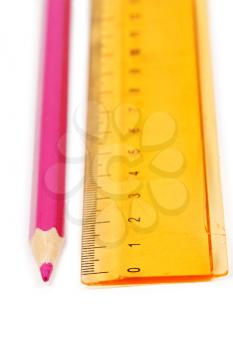 Royalty Free Photo of a Pencil and Ruler