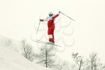 Royalty Free Photo of a Skier in the Air