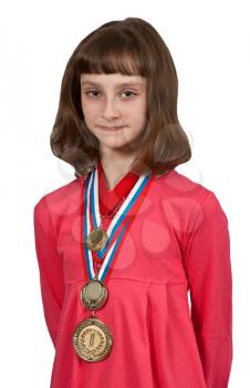 Royalty Free Photo of a Girl With Medals