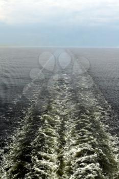 Royalty Free Photo of a Trace of a Merchant Ship