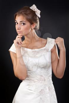 Royalty Free Photo of a Woman Wearing a Wedding Dress