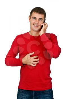 Royalty Free Photo of a Man on a Cellphone