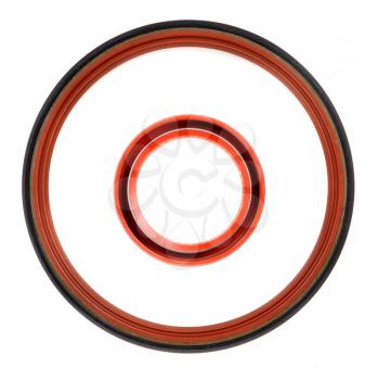 Two circular seal the engine on a white background