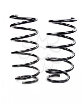 Pair of car spring isolated on white background