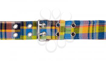 Colorful fabric belt isolated on white background