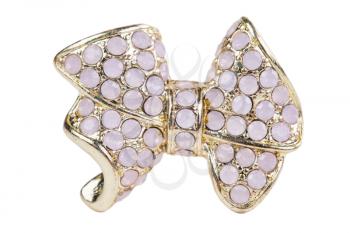 Brooch in the shape of a bow adorned with stones