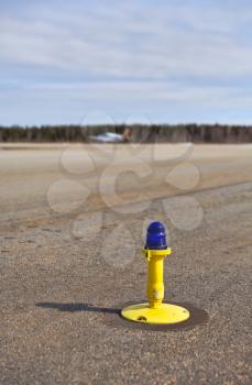 Ground side lamp taxiway at the airport