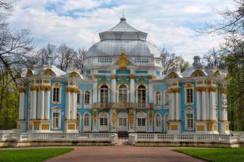 Pavilion in Catherine`s park in Tsarskoe Selo near Saint Petersburg, Russia