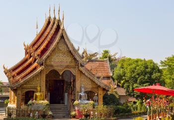 Thai golden temple. Chiang Mai, Thailand.