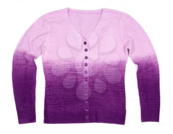 Violet feminine sweater isolated on white background