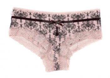 Beige with brown panties and black pattern. Isolate on white.