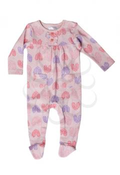 Pink rompers with a pattern. Isolate on white.