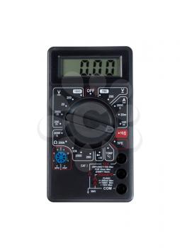 Digital multimeter isolated on white background. Electrical Tester