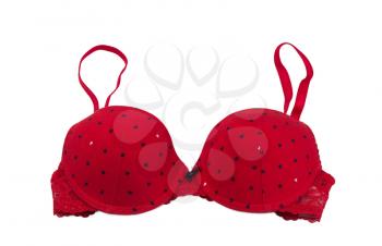 Red bra with pattern, isolate on a white background