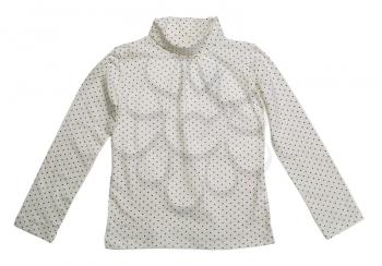 Light jacket in blue polka dots. Isolate on white.