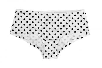 Cotton panties with polka dots. Isolate on white.
