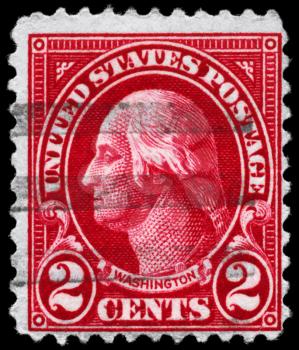 Royalty Free Photo of a US Stamp With George Washington (1732-1799), Series, Circa 1923