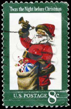 Royalty Free Photo of 1972 US Stamp Shows a Santa Claus