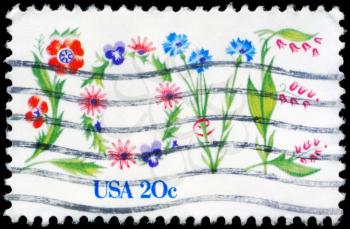 Royalty Free Photo of 1982 US Stamp With Flowers