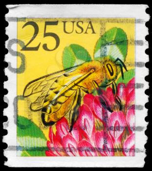 Royalty Free Photo of 1988 US Stamp Shows a Honeybee