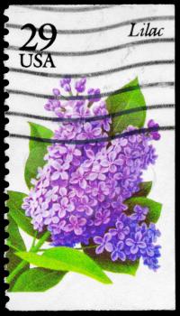 Royalty Free Photo of 1993 US Stamp Shows the Lilac, Garden Flowers
