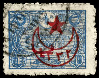 TURKEY - CIRCA 1913: A Stamp printed in TURKEY shows the General Post Office of Constantinople, series, circa 1913
