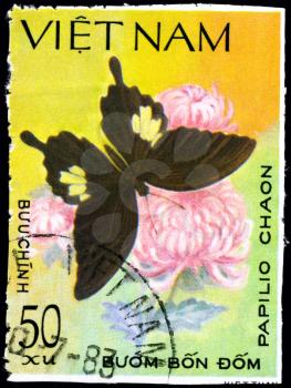 VIETNAM - CIRCA 1983: A Stamp printed in VIETNAM shows image of a Butterfly with the description Papilio chaon, series, circa 1983