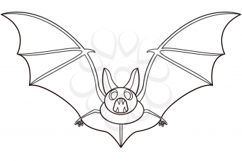 Illustration of the contour flying bat