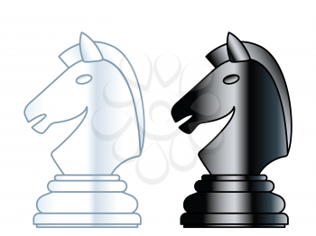 Illustration of the abstract chess knight pieces