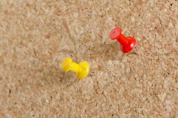 Royalty Free Photo of Pins on a Bulletin Board