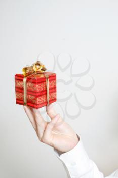 Royalty Free Photo of a Person Holding a Present