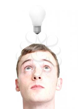 Royalty Free Photo of an Man With a Light Bulb