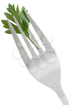 Royalty Free Photo of Parsley on a Fork