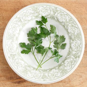 Royalty Free Photo of Parsley on a Plate