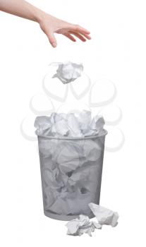 Royalty Free Photo of a Person Throwing Out Paper