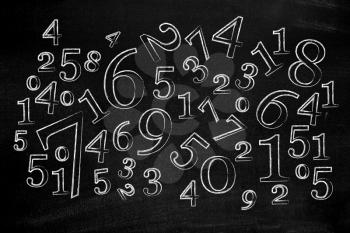 Royalty Free Photo of Numbers n a Chalkboard