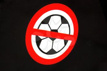 Royalty Free Photo of a No Soccer Sign
