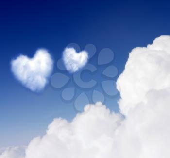 Royalty Free Photo of Heart Shaped Clouds