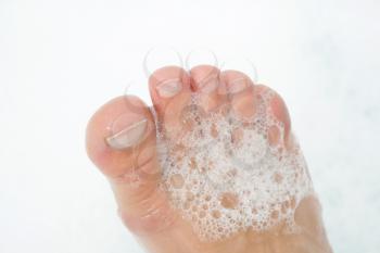Royalty Free Photo of a Soapy Foot