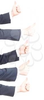 Royalty Free Photo of Businessmen Giving Thumbs Up